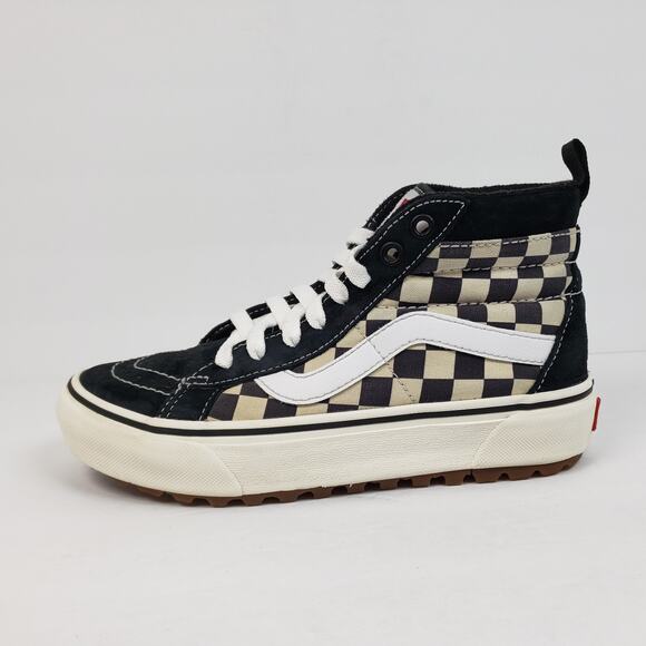 Vans Sk8-Hi MTE-1 Womens Sz 5.5 Mens Sz 4 Black White Checkered Sneaker Shoes - Picture 3 of 12